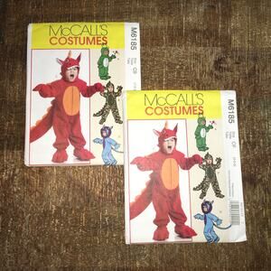 McCalls Sewing Pattern M6185 Kids Toddler Costume Dinosaur Dragon Frog 1-6 UNCUT